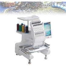 12 Needles Embroidery Machine, 500 Pattern Quantity Automatic Sewing Embroidery Tools, Multicolor Embroidery Thread, 15 Functions, 13 Languages, Single Head Embroidery Device