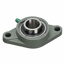 UCFL205 (25mm) Bore 2-Bolt Square Flange Bearing Unit, Self-Aligning Mounted Bearing, Cast Iron Housing, Set Screw Lock