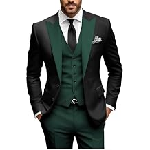 HUUTOE Mens Suits 3 Piece Slim Fit Suit for Men Groom Prom Suit for Wedding Men Tuxedos Homecoming Prom Suit Pants Vest Set
