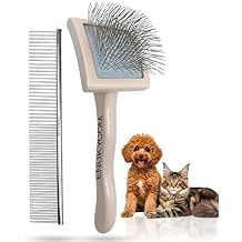 Grooming Dog Slicker Brush for Toy Poodle, Small Doodles & Maine Coon Cats - Best Dog Brush for Cockapoo Cavapoo Maltipoo and Pomeranian - Pet Slicker Brush & Comb Kit for Cats & small Great Pyrenees