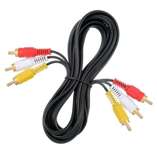 10FT RCA Audio Video Composite Cable, AV Cable RedWhiteYellow 3 Male to 3 Male for TV, DVD, VCR, Projector, Amplifier, Speaker, Satellite, Home Theater Receivers