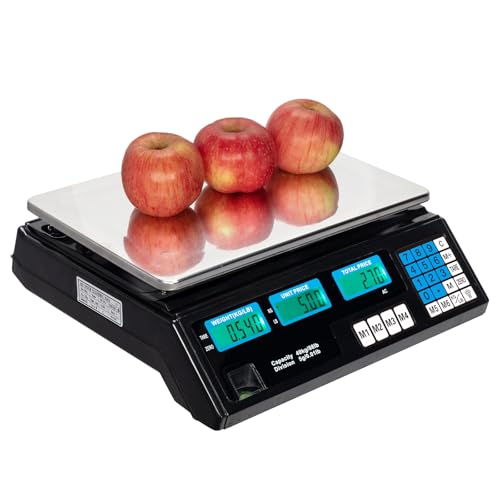 40kg5g Electronic Digital Scale, Shop Price Computing Scale for Vegetable Fruit Market Kitchen, Commercial Shop Retail Price Weighing Scale, UK Plug