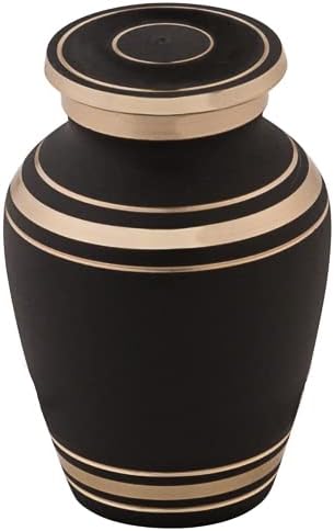 Classic Onyx Keepsake Cremation Urn for Ashes, Brass, Black Urn, Keepsake Sized Creamtion Urn, 2.75 Inches High