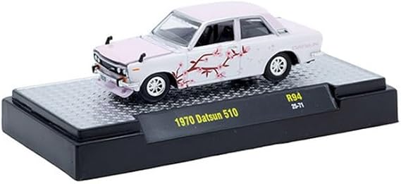 M2 Machines Detroit Muscle 1970 Datsun 510 with Cherry Blossom White and Pink Adult Collectible R94 25-71
