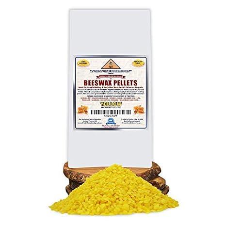 All Natural Cosmetic Grade YELLOW BEESWAX PELLETS PASTILLES Triple Filtered Ideal for DIY Skincare, Candle Making & Lip Balms by Ancient Health Remedies (2 LB)