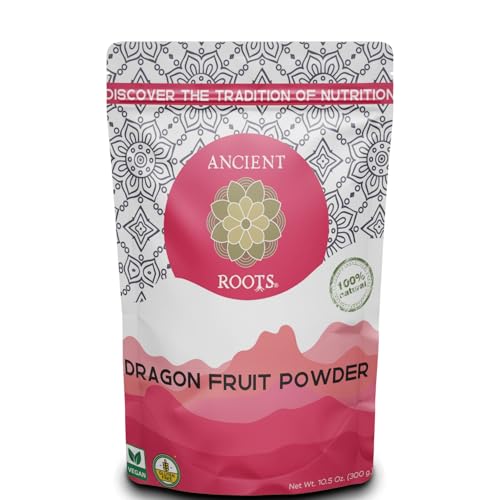 Ancient Roots Dragon Fruit Powder - All-Natural Food Coloring, Filled with Antioxidants, 75 Servings 10.5 ounces