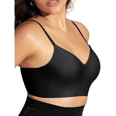 Womens Seamless Push Up Bra Longline Wireless Padded Bralettes with Support Lift Plunge T-ShirtTank Top Bras