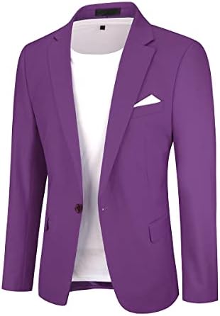 Cloudstyle Mens Suit Jacket One Button Slim Fit Sport Coat Business Daily Blazer
