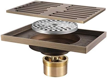 Linear Shower Drain Bronze Floor Drain Brass Rectangle Shower Floor Drain with Removable Cover Bathroom Shower Waste Drain