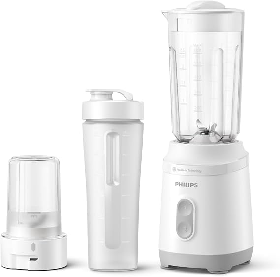 Philips Mini Blender 3000 Series – Compact Smoothie Maker with ProBlend Technology, Long-Lasting Motor, Dishwasher-Safe, Easy Storage – (HR2512/00)