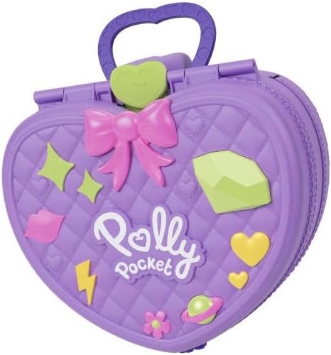 Polly Pocket dolls and backpack shaped play set Mini golf course suitable for amusement park theme, Ferris wheel, toy cars, spinning cups, food stands, pet and accessories, JFV15