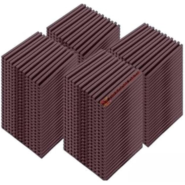 Super Dash 96 Pack of 50 X 50 X 5 cm Burgundy Metro Stripe Herringbone Acoustic Home Studio Soundproof Treatment Accessories Foam Wall Panel Tiles SD1041 Burgundy