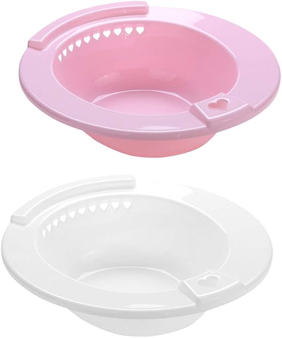 2pcs Portable Sitz Bath Basins Sitz Bath for Toilet Seat Foldable Tub Postoperative Care Basin for Relief Pregnant Women Elderly