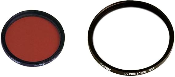 Tiffen 405R25 40.5mm 25 Filter (Red) and Tiffen 405UVP 40.5mm UV Protection Filter (Clear)