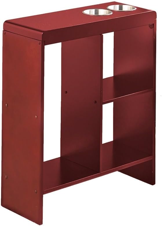 The Lakeside Collection Slim End Tables with Drink Holders - Walnut
