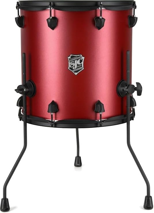 SJC Custom Drums Pathfinder Floor Tom - 14 inches x 14 inches, Firecracker Red, Sweetwater Exclusive