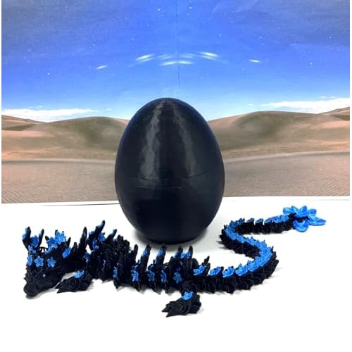 Generic 3D Printed Dragon, 12 Articulated Black and Blue Cherry Blossom Dragon, Fidget ADHD Autism Toy, Executive Desk Toy D053