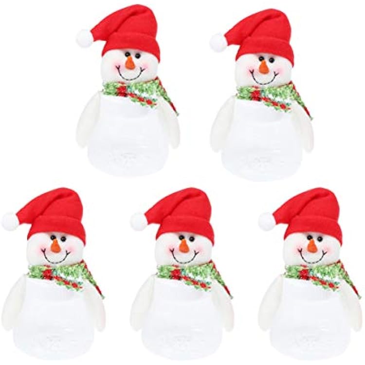 NUOBESTY Snowman Candy Jar Decorative Container for Christmas Holiday Party Storage and Home Kitchen Organization 3.93X2.75X5.9 Inches