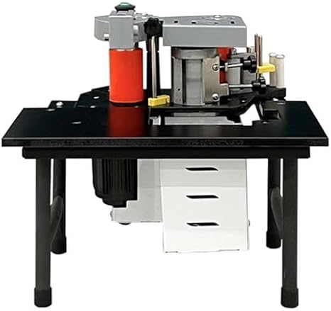 Professional Portable Edge Banding Machine - 1200W Woodworking Trimmer with 1000ml Glue Tank, Double-Sided Adhesive for Straight & Curved Panels, Cabinet Edger Tool (White)