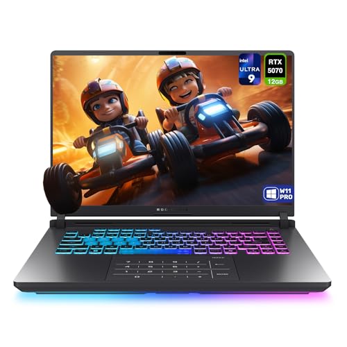 ASUS ROG Strix G16 Gaming Laptop, Intel Ultra 9-275HX, 32 GB DDR5 RAM, 4 TB PCIe SSD, 16 2.5K 2560x1600 240Hz Nebula Display, Nvidia G-Force RTX 5070, RGB Backlit Keyboard, W11 Pro, Eclipse Gray