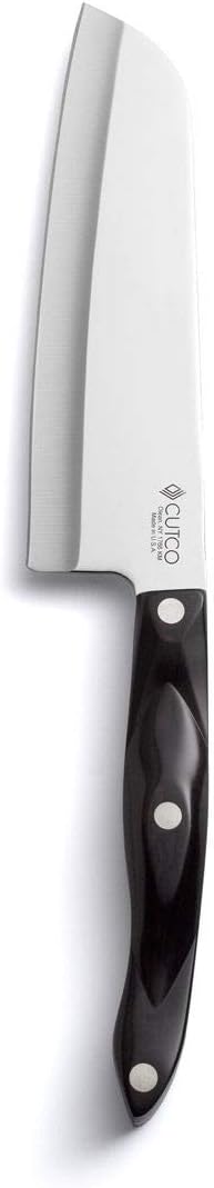 Cutco Cutlery Model 1766 Santoku Knife. 7.0" High Carbon Stainless Straight Edge Blade.5.6" Classic Brown Handle (sometimes Called "black") In Factory-sealed Plastic Bag.