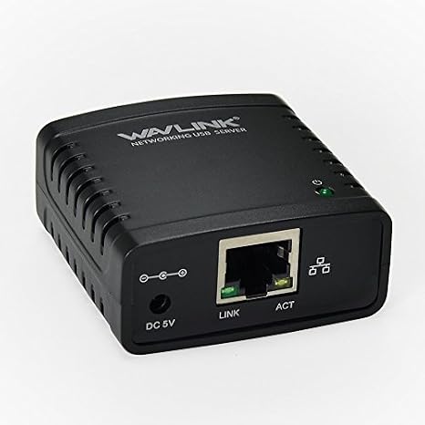 Wavlink Watts USB2.0 Network LPR Print Server Printer Shared Hub Palm Size