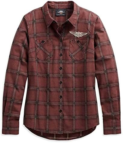 Harley-Davidson Womens Script Font Plaid Shirt, 99117-20VW