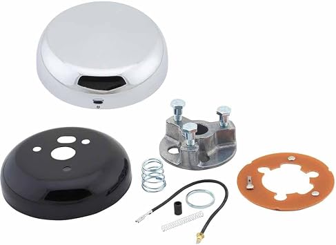 Speedway Motors Steering Wheel Adapter with Chrome Horn Button, Compatible with 1969-1994 GM, Fits Ididit and Flaming River Columns Standard 3 Bolt Pattern Complete Kit