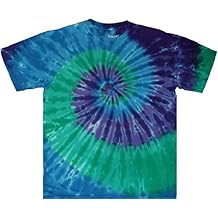 Cotton Blue Green Purple Spiral Tie Dye T Shirt Men Women Teens