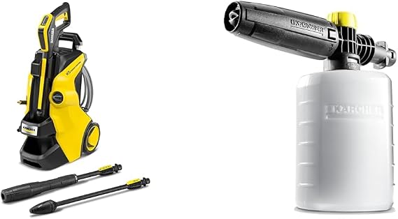 Bundle of Kärcher K 5 Power Control Flex Pressure Washer, pressure: max. 145 bar, flow rate: 500 l/h, area coverage: 40 m²/h, water filter, weight: 13 kg, + Kärcher FJ6 Foam Nozzle Multi,0.6L