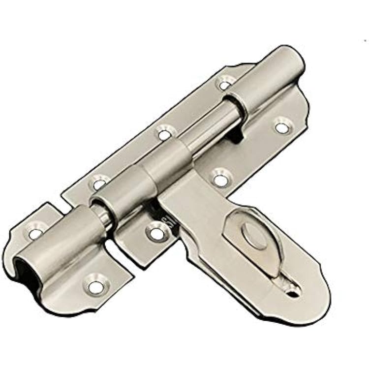 Heavy-Duty Thickened Brushed Stainless Steel Door Lock Latch Slide Barrel Bolt Clasp Set 4