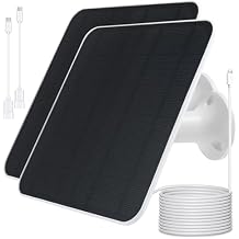 Solar Panel Charger Compatible with Eufycam 2C/2C Pro/E40/E20/2/2 Pro/E, 5V 5W Continuously Charging, 9.8ft Cable, Weatherproof (2Pack)