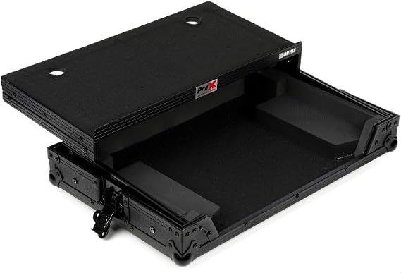 ProX Flight Case for Pioneer DDJ-REV1 Digital Controller with Sliding Laptop Shelf - High-Density Protective Foam for Interior Support - Protective Finish on Laminated Plywood - X-DDJREV1 LTBL
