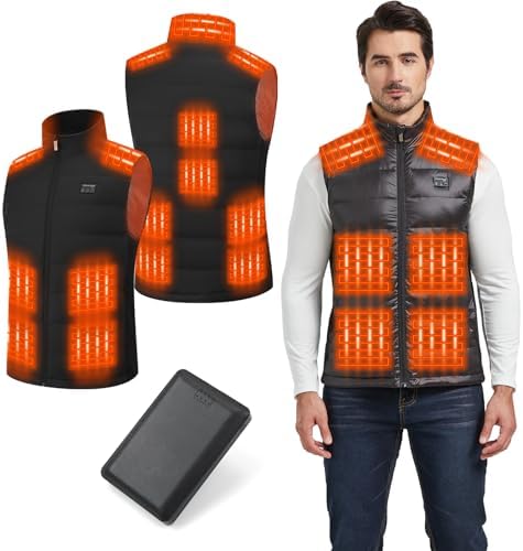 Mens Lightweight Heated Vest with Battery Pack Included,Rechargeable Electric Heated Jackets for for Men Women, Heating Vest for Hunting,Hiking & Winter Outdoor Outerwear-S