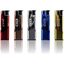 Crocs Metal Pocket Lighter, Wind Resistant Torch Lighter Windproof Candle Lighter, Butane Refillable Lighters for Candle, Sleek Metal Finish Cool Lighters - 5 Pack