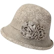 YEKEYI Women's Cotton Linen Bucket Hat Big Brim Hat Summer Sun Beach Cap Visor Sunhat