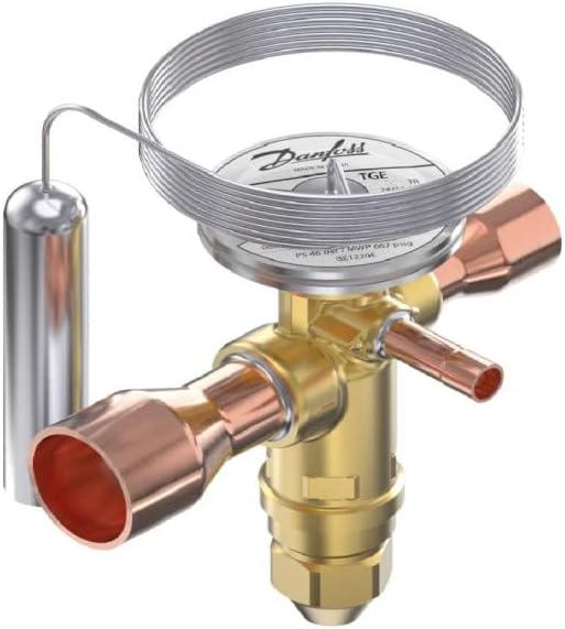 Danfoss 067N6151 4TR Thermostatic expansion valve, TGE, R404A,R507A, 1/2x7/8 in Solder, ODF, 1/4 in Externally equalized, Bi-flow,40 to 50 F