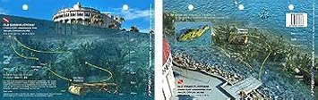 Innovative Scuba Art to Media Underwater Waterproof 3D Dive Site Map - Old Swim Platform in Catalina Island, California (8.5 x 5.5 Inches) (21.6 x 15cm)