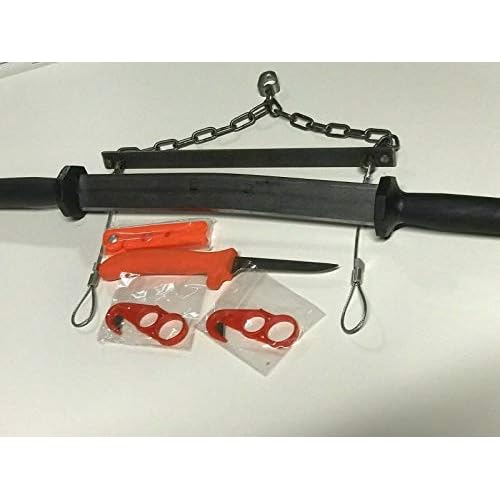 ProSafe 12 inch Two Handed Flesh Knife 6 Pc Fur Handling Kit by Fox Peak Outdoor Supply