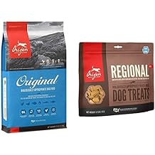 Orijen Dry Dog Food for All Ages, Original, Grain Free, High Protein, Fresh & Raw Animal Ingredients, 25lb + Treats