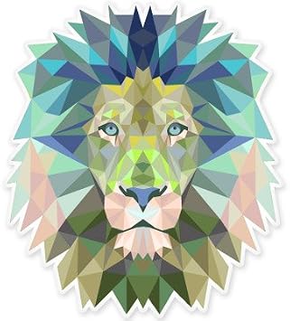 Lion Modern Art Design Vinyl Sticker - Car Phone Helmet - Select Size