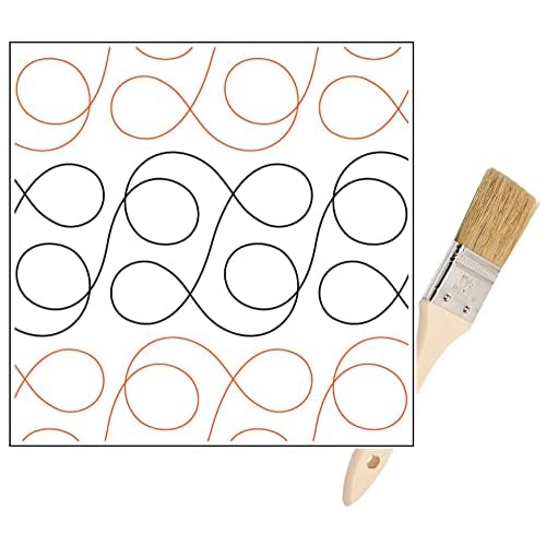 Quilting Pantographs Pattern Paper Roll - for Long arm Quilting Machine - Easy Loops Quilt Design Pantograph Pattern - Set Includes Long Arm Sewing Machine Cleaning Brush for Rails and Tracks
