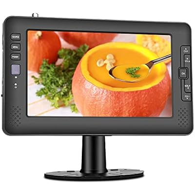 9inch Portable Rechargeable TV with Antenna for Watching ATSC Digital TV,Support USB Record Media Player PortAV in,12v Charge Cable,Suit for in USA,Canada,Mexico