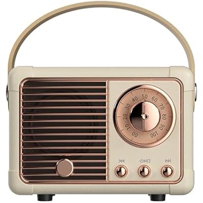 Retro Bluetooth Speaker,Wireless Bluetooth Speaker,Cute Old Fashion Style for Kitchen Bedroom Office Party Outdoor Kawaii Wireless Speaker,U-DiskTFCardAUXAndroidiOS Devices Milk White, 5 inches