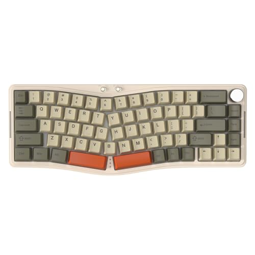 ATTACK SHARK AKS068PRO Wireless Mechanical Gaming Keyboard 65% Alice Layout Hot-swap Gasket with WiredBT5.12.4Ghz RGB Backlit VIA Programmable Knob 3000mAh Battery Sea Salt Switch for WinMacGray