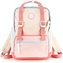 himawari Laptop Backpack for Women, 14.9 Inch,Large Capacity College Bookbag for School, Waterproof Casual Daypack for Travel-1088-05#Pink&Blue