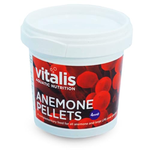 Vitalis Marine Anemone Pellets 4mm, 60g 3.52oz - Premium Fish Food for Healthy Anemones and Marine Invertebrates in Saltwater Aquariums
