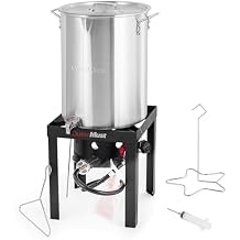 OuterMust Propane Turkey Fryer Set Turkey Fryer Pot with Burner, Outdoor Cooking Pot Ideal for Cooking Crawfish, Turkey, and Crab for Thanksgiving Gathering