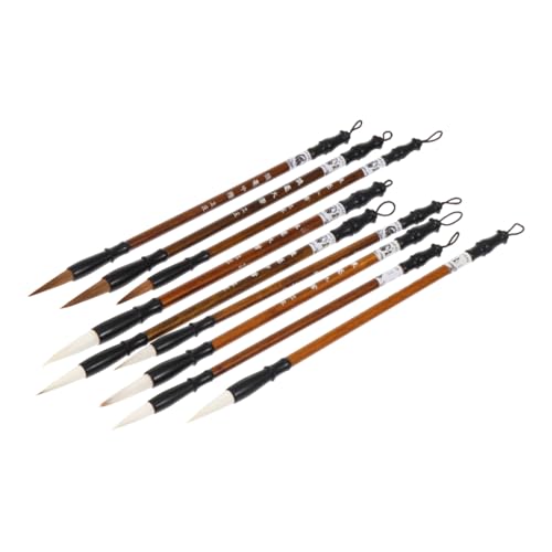 Operitacx 2sets Artists Calligraphy Brush Pens Painting Writing Tools Creative Portable Pens Wolf Hair Calligraphy Set 9pcs2
