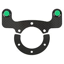 External Horn Button Kits, Steering Wheel External Button, Carbon Fiber 6 Bolts Steering Wheel Modified Button Universal Fit for Horns Lights, Horn Button for Steering Wheel(Green)